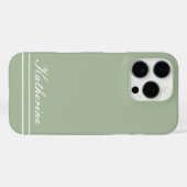 Script Name Minimalist Green Eucalyptus Case-Mate iPhoneケース (裏面 (横))