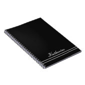 Script Name Minimalist Midnight Black ノートブック (右側)