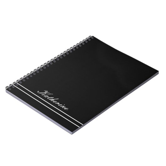 Script Name Minimalist Midnight Black ノートブック (左側)