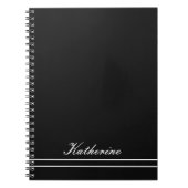 Script Name Minimalist Midnight Black ノートブック (正面)