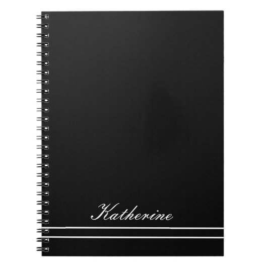 Script Name Minimalist Midnight Black ノートブック (正面)