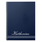 Script Name Minimalist Navy Blue ノートブック (正面)