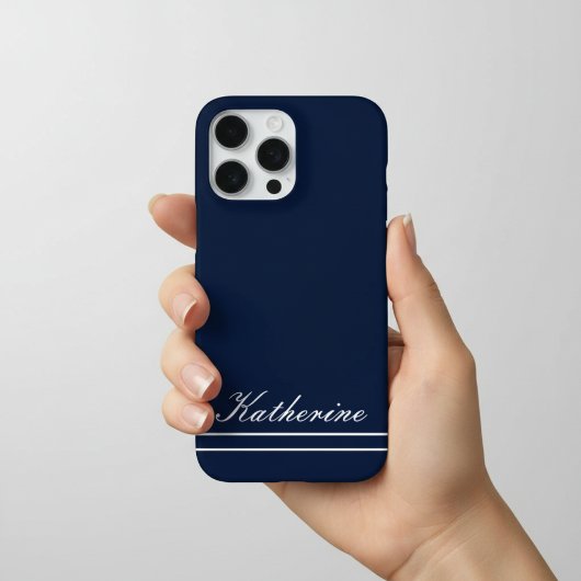 Script Name Minimalist Navy Blue iPhoneケース