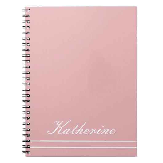 Script Name Minimalist Pink ノートブック (正面)