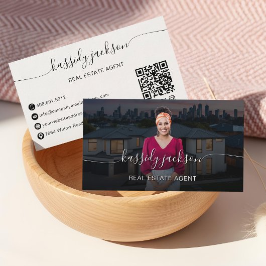 Script Name Professional Real Estate Agent Photo 名刺