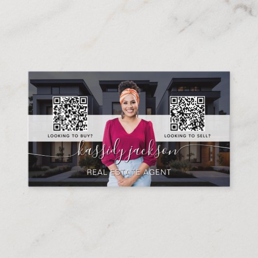 Script Name Real Estate Photo Buy Sell QR Code 名刺 (正面)