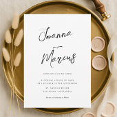 Script Names Simple Minimal Casual Wedding Invite 招待状