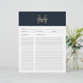 Script Navy Blue Metallic Gold Monogram Recipe (スタンド正面)