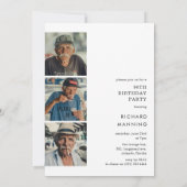 Script Ninety 4 Photo Collage 90th Birthday 招待状 (裏面)