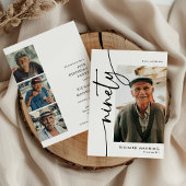 Script Ninety 4 Photo Collage 90th Birthday 招待状