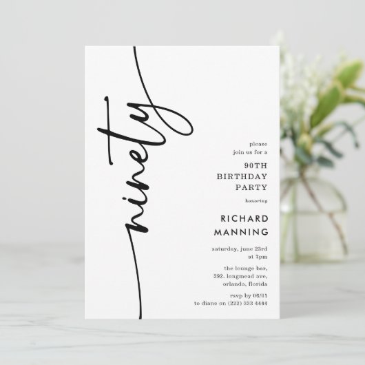 Script Ninety' 90th Birthday 招待状 (スタンド正面)