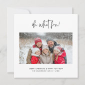 Script Ohモダン Whatおもしろいクリスマスファミリーフォト シーズンカード (正面)