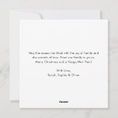 Script Ohモダン Whatおもしろいクリスマスファミリーフォト シーズンカード (裏面)