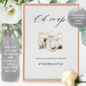 Script Oh Snapエレガント Hashtagカメラサイン ポスター