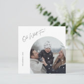 Script Oh Whatおもしろいクリスマスファミリーアーチ写真 シーズンカード (スタンド正面)