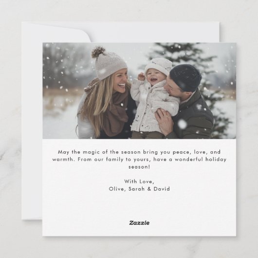 Script Oh Whatおもしろいクリスマスファミリーアーチ写真 シーズンカード (裏面)