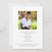 Script Overlay写真の卒業発表 招待状 (裏面)