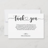 Script Overlay文字ハートと写真結婚の サンキューカード (裏面)