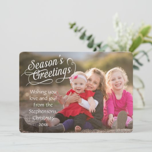 Script Overlay Season's Greetings Photo Card シーズンカード (スタンド正面)