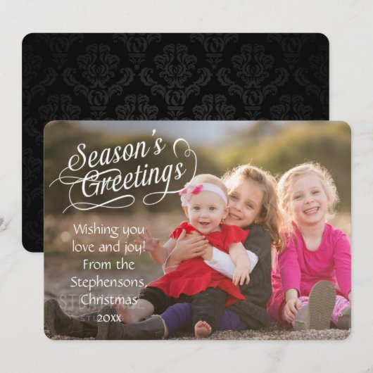 Script Overlay Season's Greetings Photo Card シーズンカード (正面/裏面)