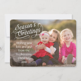 Script Overlay Season's Greetings Photo Card シーズンカード