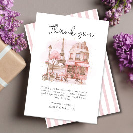 Script Paris Patisserie Thank You Baby Shower Card サンキューカード