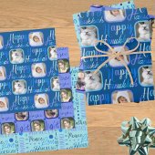 Script Pattern Blue On Blue 4フォトハヌカー ラッピングペーパーシート