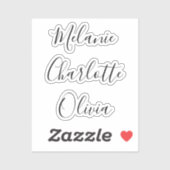Script Personalized Bridesmaid's Name stickers シール (シート)