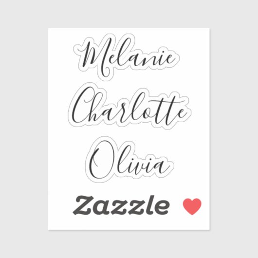  Script Personalized Bridesmaid's Name stickers シール (シート)