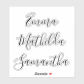 Script Personalized Bridesmaid's Name stickers シール (シート)