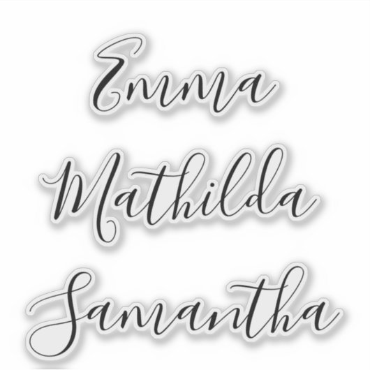 Script Personalized Bridesmaid's Name stickers シール (正面)