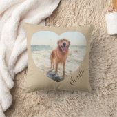 Script  Pet Heart Photo Modern Personalized Dog クッション (ブランケット)