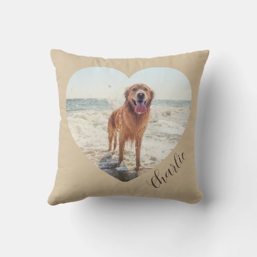Script  Pet Heart Photo Modern Personalized Dog クッション (裏面)