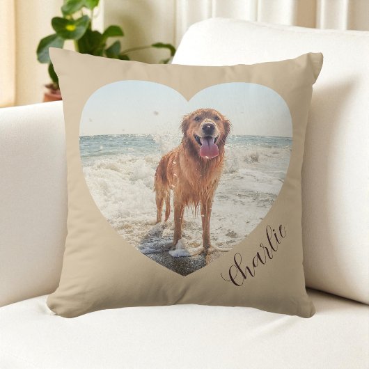 Script  Pet Heart Photo Modern Personalized Dog クッション