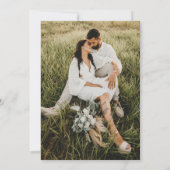 Script Photoの結婚エンボスLinenテクスチャ 招待状 (裏面)