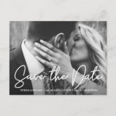 Script Photoモダン婚約日付の保存 ポストカード (正面)