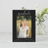 Script Photo白黒卒業パーティー 招待状 (スタンド正面)