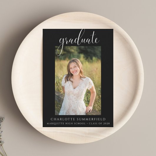 Script Photo白黒卒業パーティー 招待状