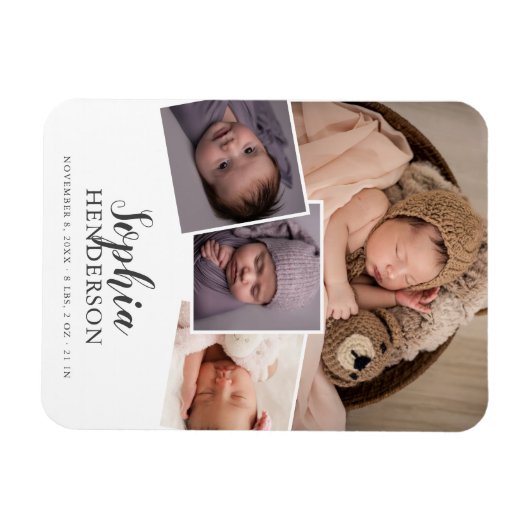 Script Photo誕生 マグネット (横)