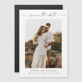 Script Photo ミニマル Wedding Save the Date Magnet (正面/裏面)