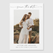 Script Photo ミニマル Wedding Save the Date Magnet (正面)