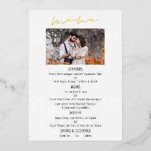 Script Photo 結婚's Luxury実在 Foilメニュー・カード 箔招待状