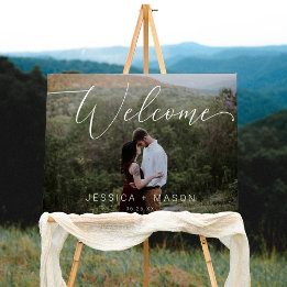 Script Photo 結婚's Welcome Sign Foam Board