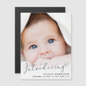 Script Photo Birth Announcementのご紹介 マグネット招待状 (正面/裏面)