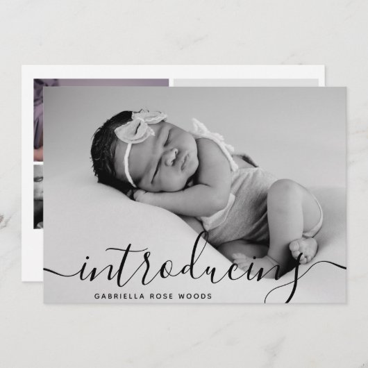 Script Photo Collageのカスタム概要 案内状 (正面/裏面)