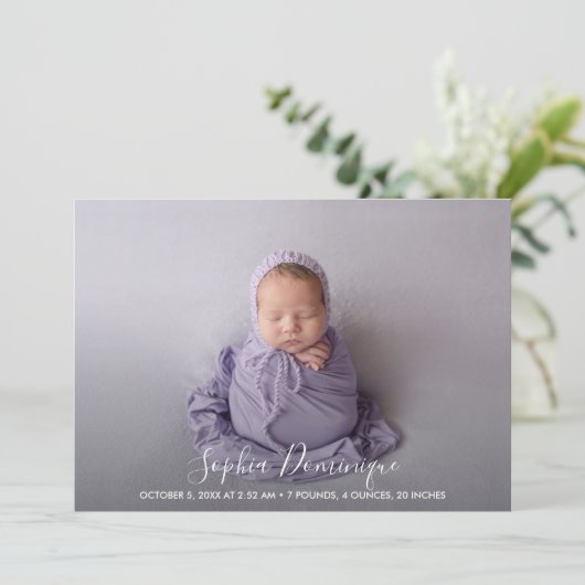 Script Photo Collageエレガント誕生 案内状 (スタンド正面)