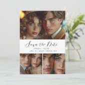 Script Photo Collageモダン白黒 セーブザデート (スタンド正面)