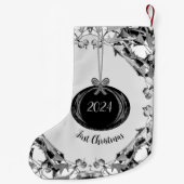 Script Photo Giftエレガントクリスマスオーナメント スモールクリスマスストッキング (裏面)