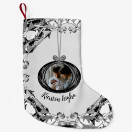 Script Photo Giftエレガントクリスマスオーナメント スモールクリスマスストッキング