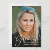 Script Photo Graduation Partyエレガント招待状 招待状 (正面)